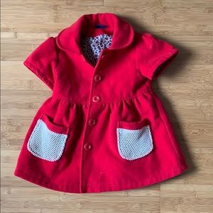 Red Button Down Dress Coat